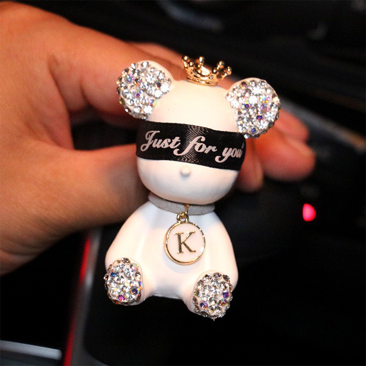 Trang Trí Khe Gió Điều Hòa Nước Hoa Gấu BearBrick Đính Đá Xe Ô Tô - Nước Hoa Ô Tô