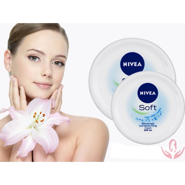 [𝐓𝐚̣̆𝐧𝐠 𝐦𝐚́𝐲 𝐦𝐚𝐬𝐬𝐚𝐠𝐞𝐫 𝐦𝐚̣̆𝐭] Kem dưỡng ẩm Nivea Soft 200ml, cấp ẩm chuyên sâu, cam kết nẻ mấy cũng hết  - cam kết chuẩ