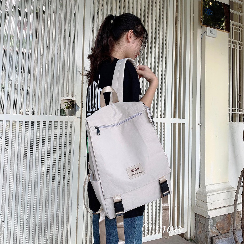 190814 Balo vải dù chống nước nhẹ - balo ulzzang nữ thời trang Hàn Quốc form vừa không quá to