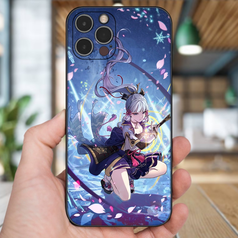 Ốp lưng iPhone 12 Pro dẻo đen cạnh vuông in hình Ayaka Genshin Impact