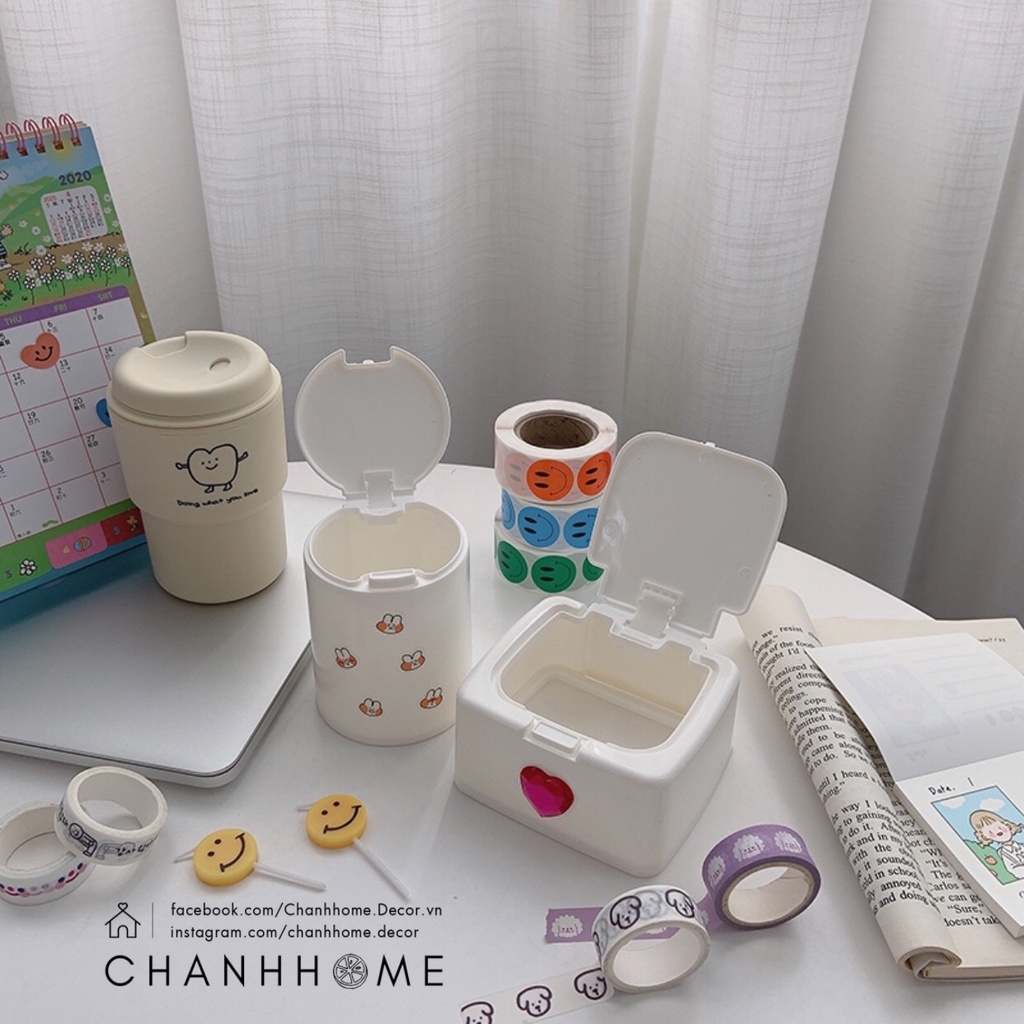 Hộp đựng phụ kiện mini đa chức năng đựng trang sức, bông tăm bông, văn phòng phẩm Chanhhome.decor