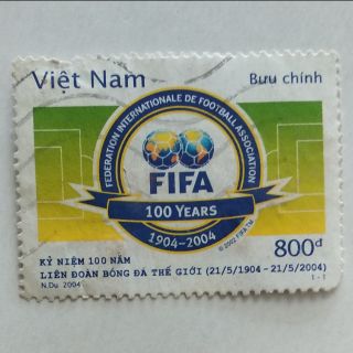 TEM bưu chính Kỷ niệm 100 năm liên đoàn bóng đá thế giới (21/5/1904-31/5/2004)