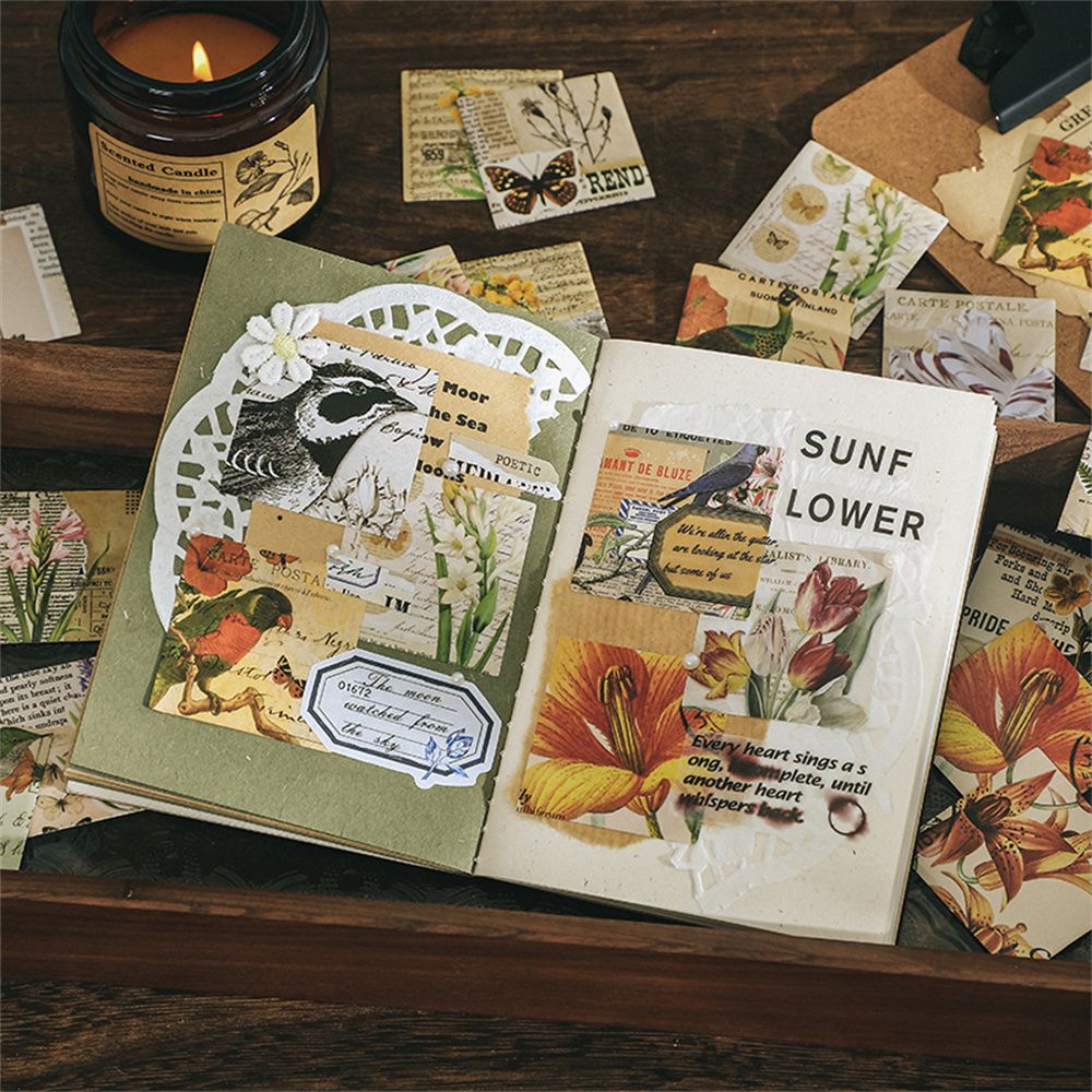 Bộ 46 miếng dán trang trí sổ tay nhật ký họa tiết dễ thương