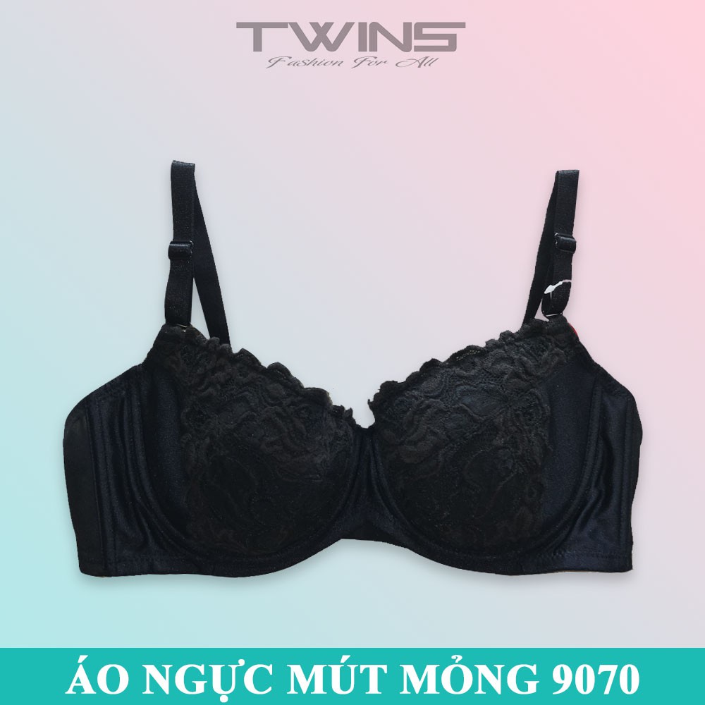 Áo ngực nữ ren nâng ngực Winking 9070 có gọng mút mỏng cúp xéo ôm ngực size 34-36-38-40 cúp C