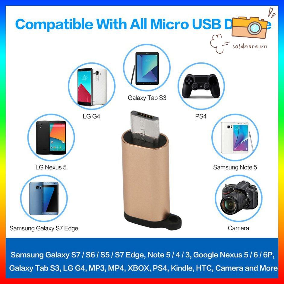 [SE] Aluminum USB-C to Micro USB Adapter with Keychain Type-C Micro USB Converter