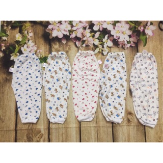 Set 5 chiếc Quần sơ sinh dài trắng in hình nhí