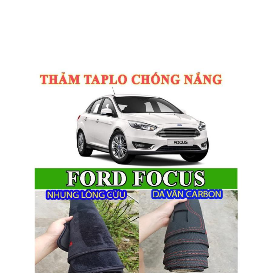 CAO CẤP- THẢM TAPLO FORD FOCUS-THẢM NHUNG LÔNG CỪU-DA VÂN CARBON 3 LỚP