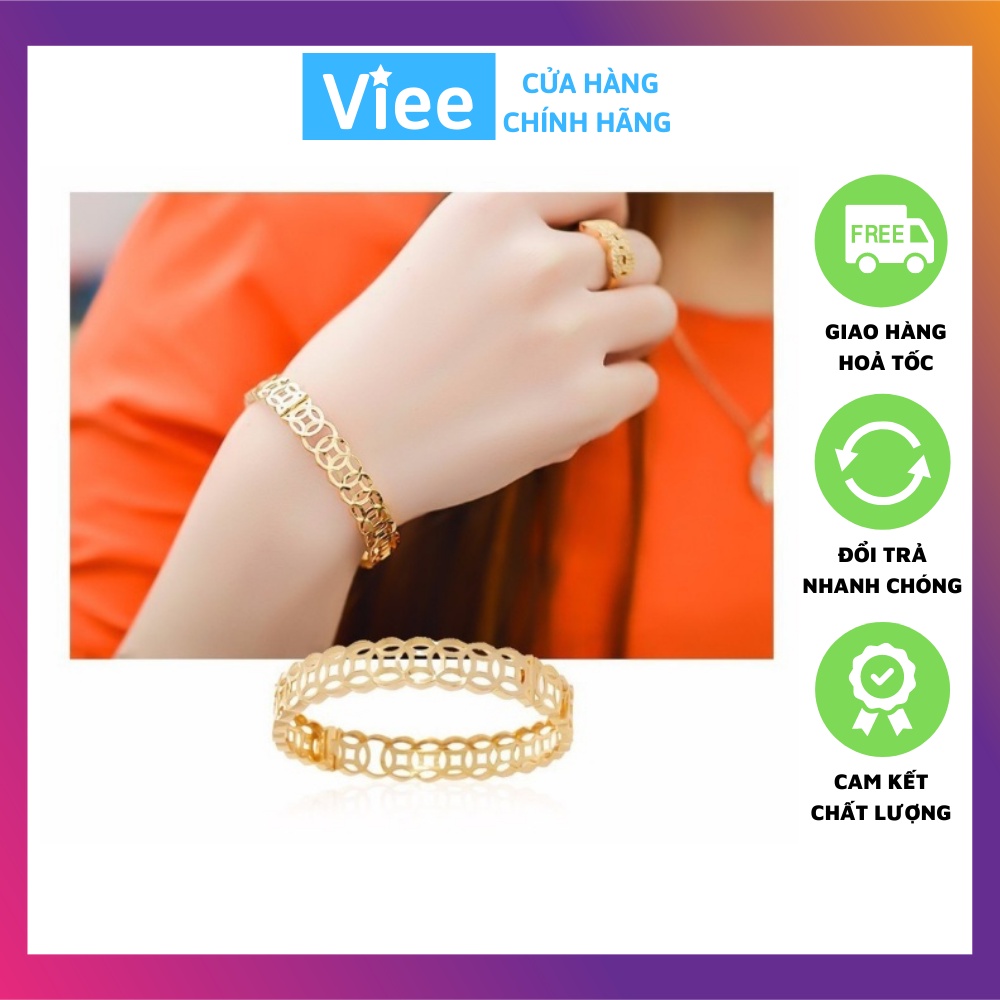 Vòng tay kim tiền mạ vàng hàn quốc