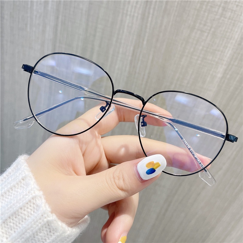 Gọng Kính cận thị kim loại VIENDO tròng tròn đổi màu chống ánh sáng xanh tia uv cao cấp thời trang cho nam nữ