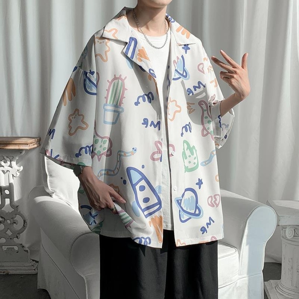 Sơ mi from rộng tay lỡ unisex nam nữ , sơ mi nam nữ vải voan lụa mịn mát free size 40kg - 70kg