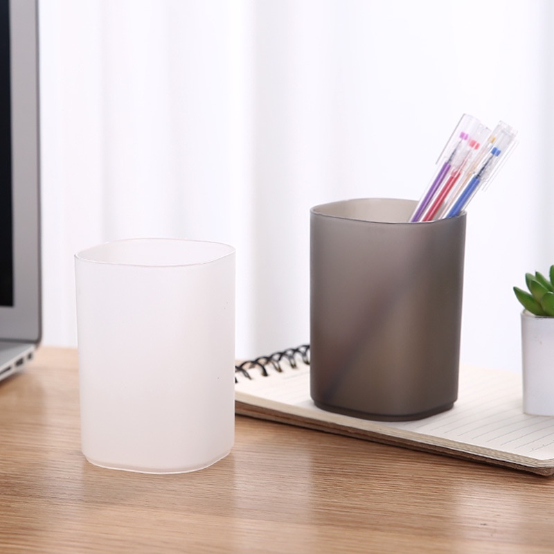 Transparent Cosmetic Brush Holder, Office Desk Storage Box, Student Stationery Barrel Holder Pen Holder