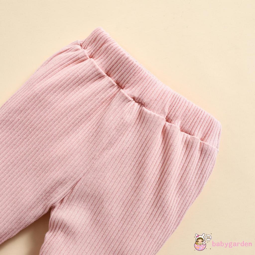 BABYGARDEN 6months-3years Baby Girl Outfits, Solid Color Sleeveless Ruffles Decor Sling Romper + Elastic Waist Ribbed