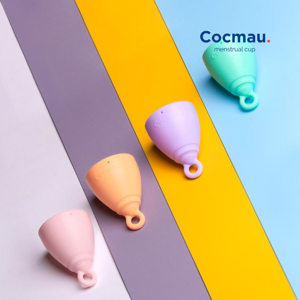 Cốc nguyệt san Cocmau - vừa vặn nhất với người châu Á  - cuống tròn vành ẩn thông minh - 100% silicone y tế nhập từ Đức