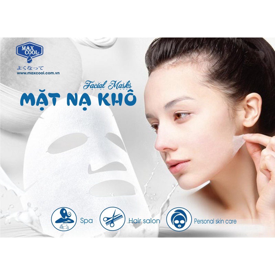 100 Miếng mặt nạ giấy khô MAX COOL chuyên dùng trong Spa dưỡng da đa năng