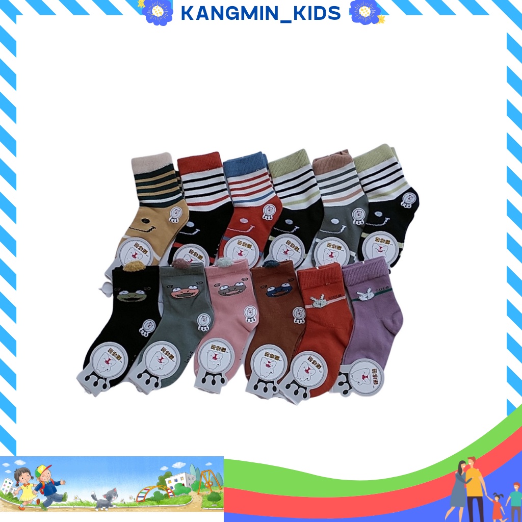 Tất cho bé trai Kangmin_kids, vớ cho bé sét 5 đôi tất cực xinh cho bé 1-12 tuổi T01