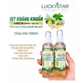 Cồn xịt sát khuẩn hương gừng _ sả chanh_bạc hà chai 100ml