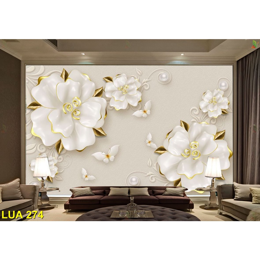 Tranh dán tường 3D các mẫu hoa đẹp trang trí phòng khách, phòng ngủ