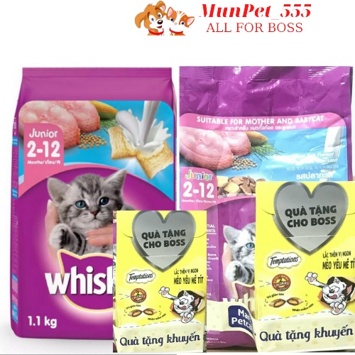 Whiskas thức ăn dạng hạt dành cho mèo lớn nhập khẩu Thái Lan túi 1,2kg các vị (Tặng kèm gói quà cho Boss)