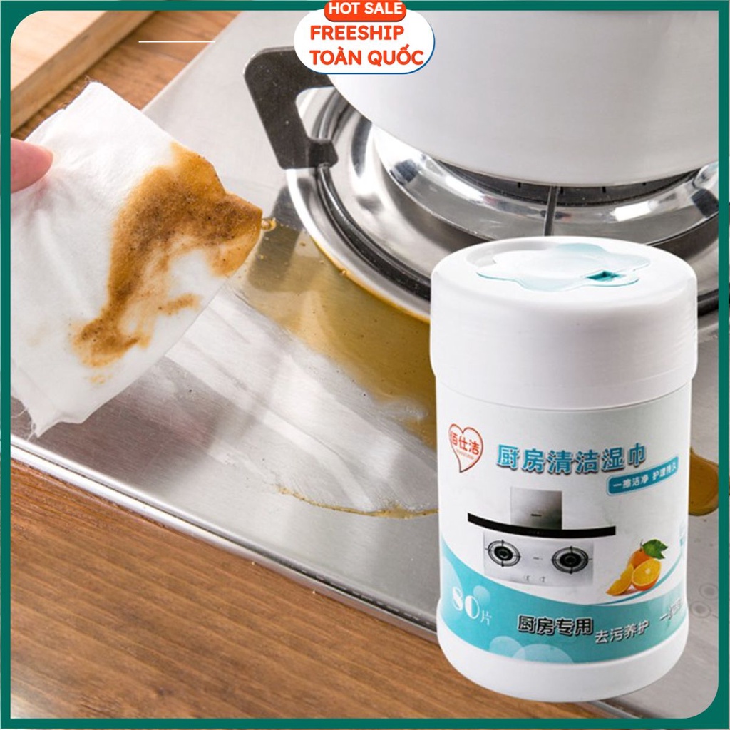 Hộp 80 Khăn Lau Đa Năng - Vệ Sinh Gia Đình, Văn Phòng