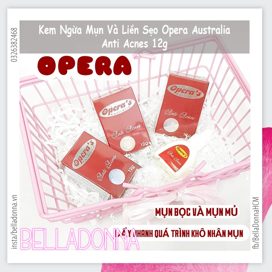 Kem Ngừa Mụn Và Liền Sẹo Opera Australia Anti Acnes 12g (Hộp đỏ: mụn đầu đen, mụn cám,…)