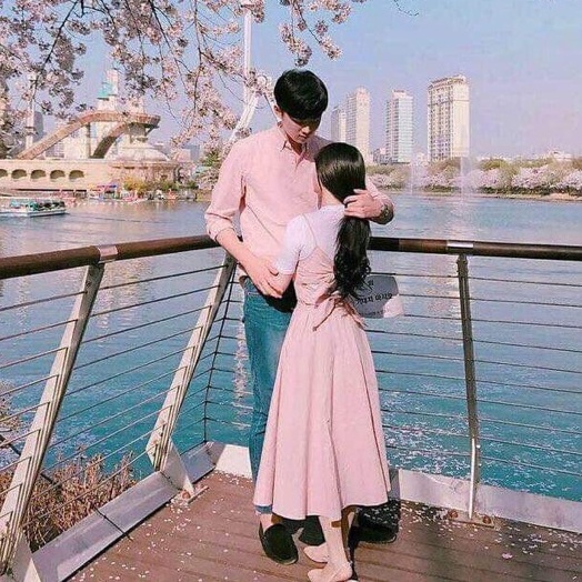 Đồ đôi nam nữ đẹp đi du lịch, chụp hình cưới : Set áo váy sơ mi Hàn Quốc dáng dài COUPLE STORE