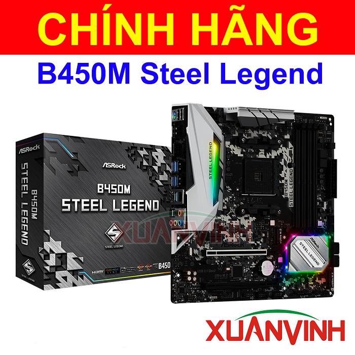 Bo Mạch Chủ ASROCK B450M STEEL LEGEND NEW 100% CHÍNH HÃNG