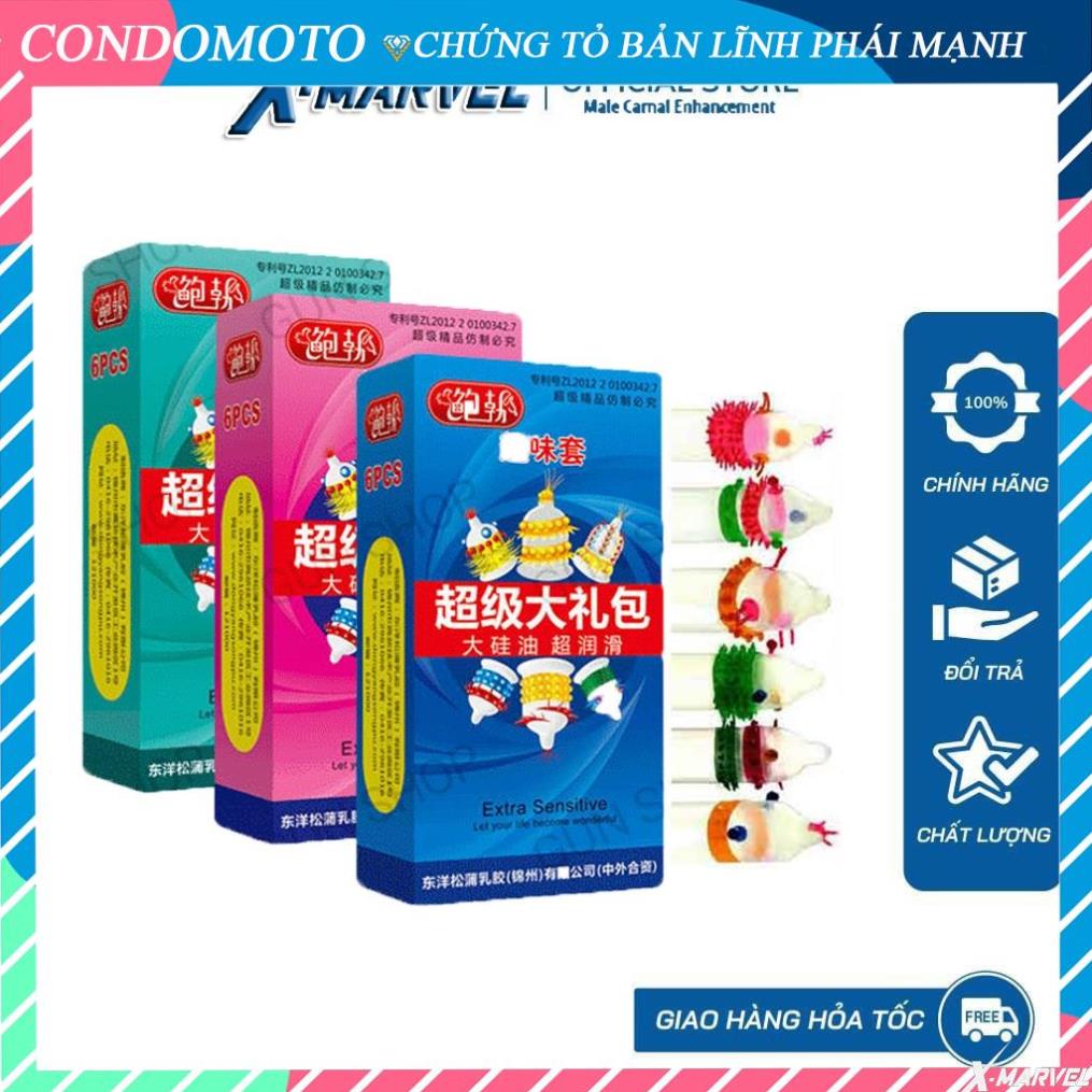 combo 3cái Bao cao su GAI ĐÔN BI ♋️RUNBO♋️ TĂNG KHOÁI CẢM siêu mỏng/nhiều gel bôi trơn/kéo dài thời gian quan hệ XMARVEL