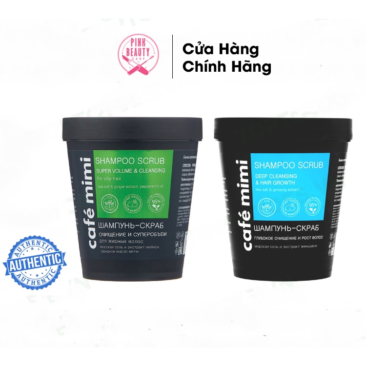 Tẩy Da Chết Da Đầu Sạch Sâu Kiềm Dầu Cafe Mimi Shampoo Scrub 330g