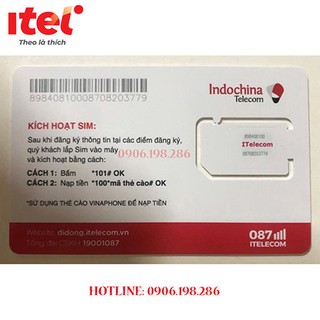 SIM ITEL 💝HÀNG CHÍNH HÃNG💝 Itelecom gói MAY 90GB miễn phí tháng đầu - Sim 4G gọi Vinaphone miễn phí