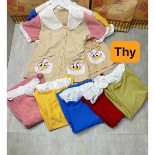 đồ bộ tiểu thư hình vịt vãi đũi