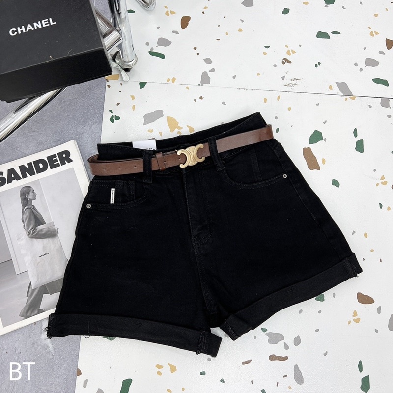 Quần short jean kèm đai celinee