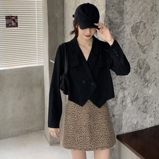 Áo blazer dài tay dáng ngắn áo croptop