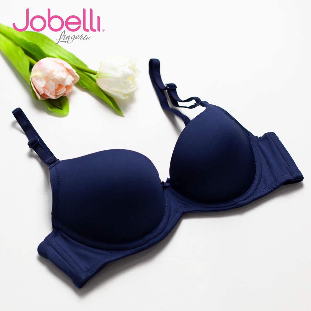 Áo ngực nữ trơn, cúp quai xéo lên ôm bầu ngực, mút dày vừa Jobelli A2390