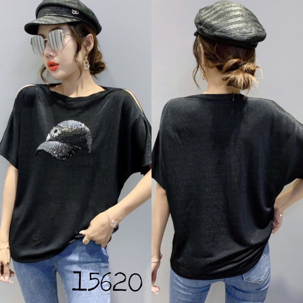 Áo thun BIGSIZE rớt vai Hình NÓN 15620