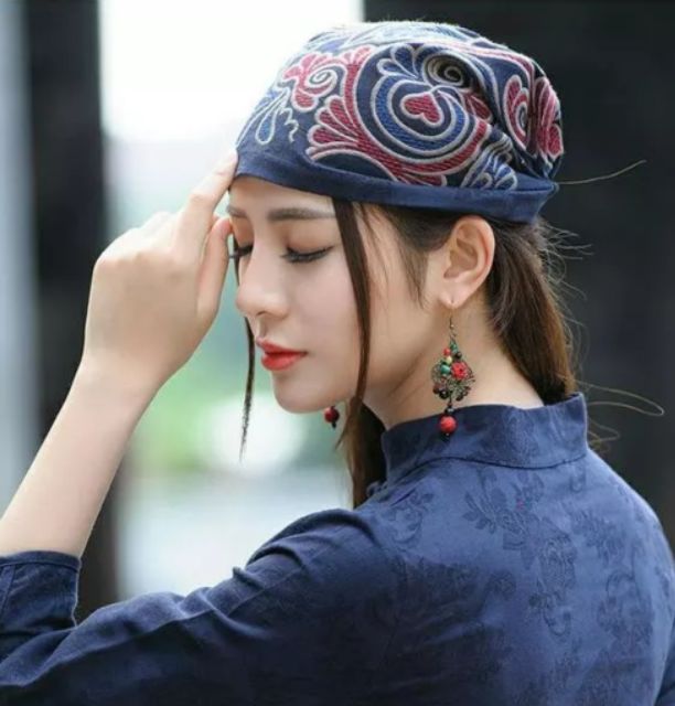 Nón mũ thời trang Hàn Quốc hoạ tiết thổ cẩm VZNL18