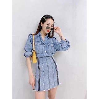 (Xả còn 1 chiếc) Đầm jean phong cách