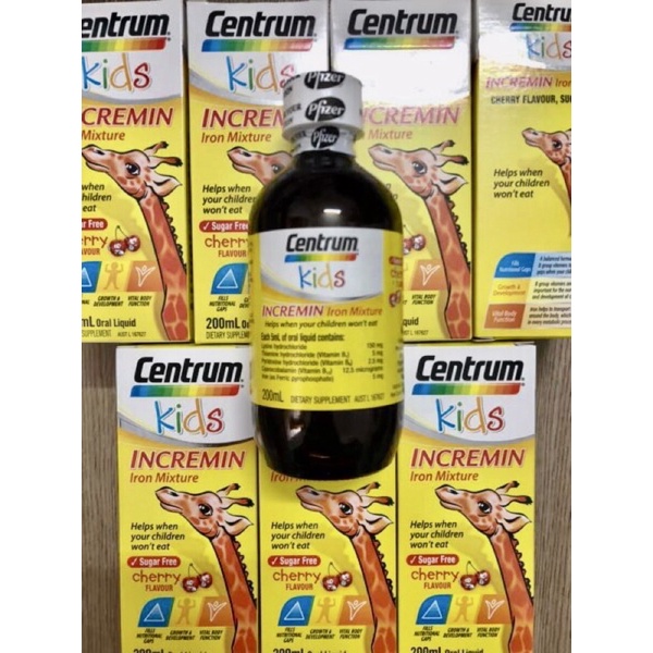 ☘️[HSD 03/2023] Siro Dành Cho Trẻ Biếng Ăn CENTRUM KIDS INCREMIN IRON MIXTURE 200ml của ÚC☘️