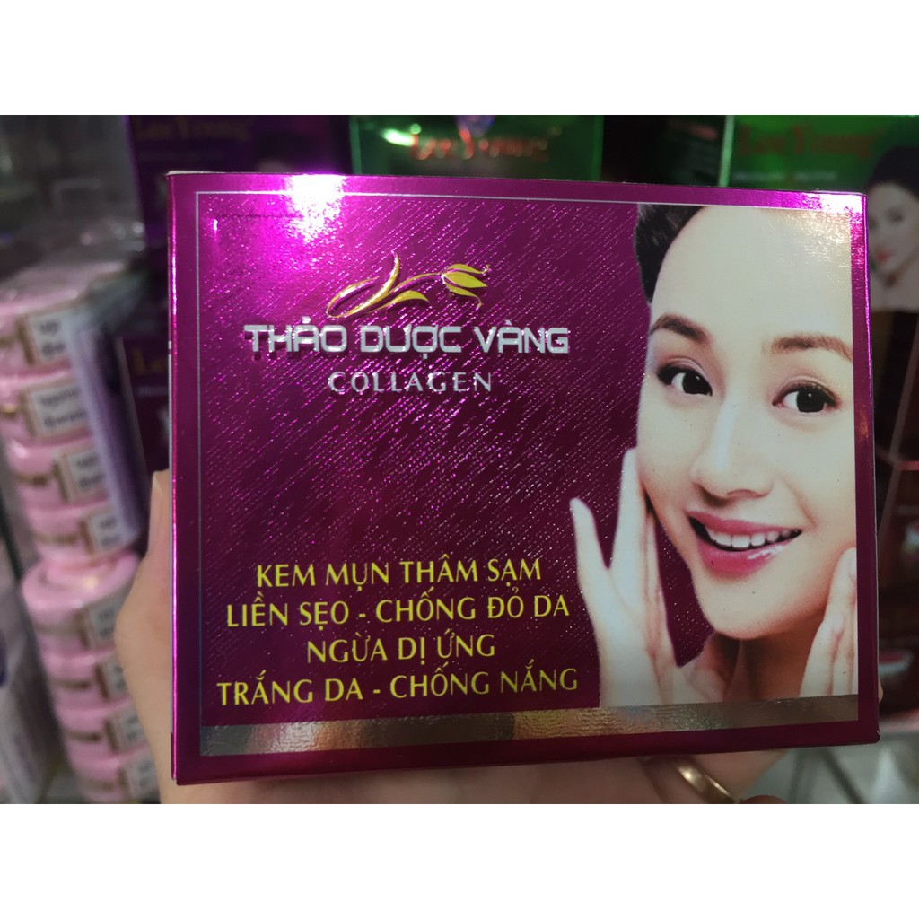 KEM THẢO DƯỢC VÀNG MỤN THÂM SẠM TRẮNG DA HŨ MÀU TÍM GIÁ lên 179