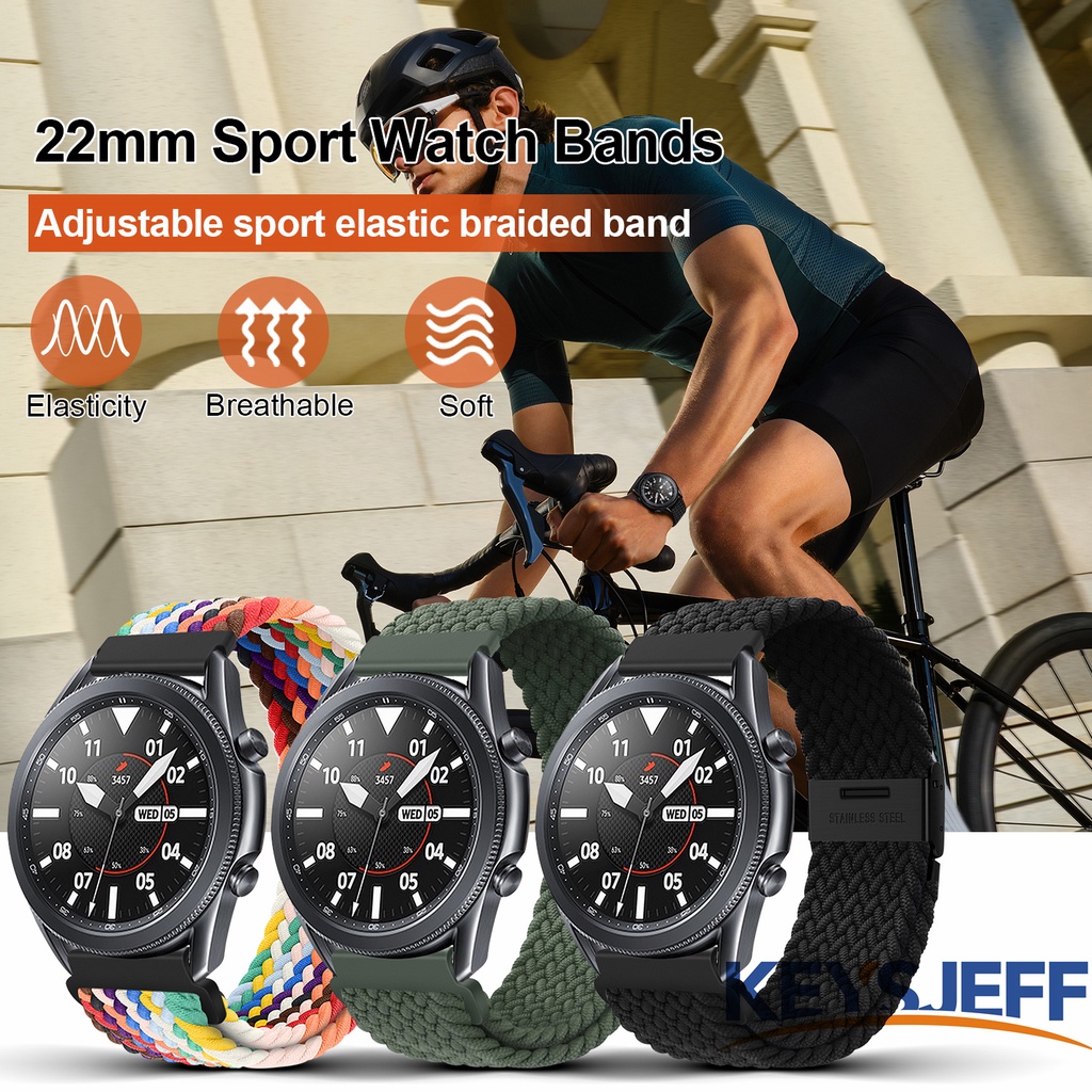 Dây Đeo Nylon 22mm Tương Thích Với Galaxy Watch 3 45mm Huawei Watch GT 3 46mm ,Amazfit GTR