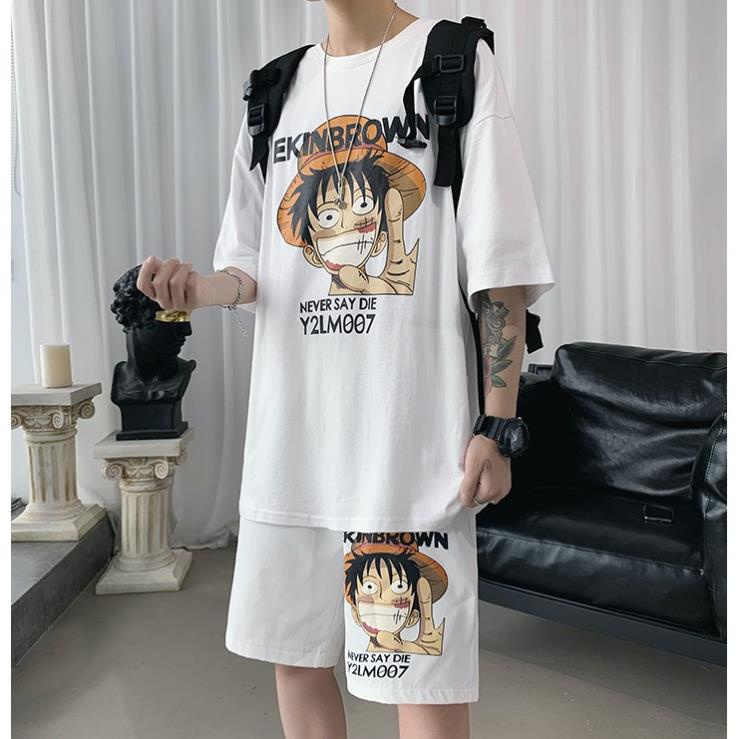 Bộ quần áo nam Familylove - Set quần áo nam họa tiết One Piece chất liệu cotton 100% cao cấp co giãn cực tốt .