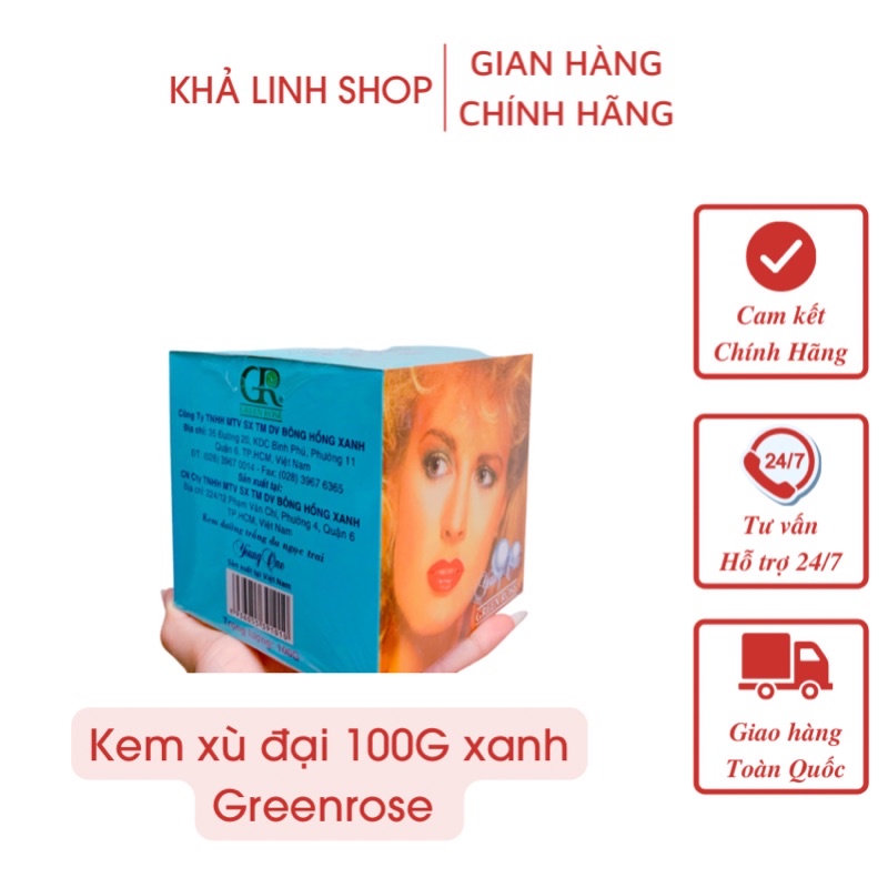 01 kem dưỡng thể trắng da young one Greenrose xù xanh 100g