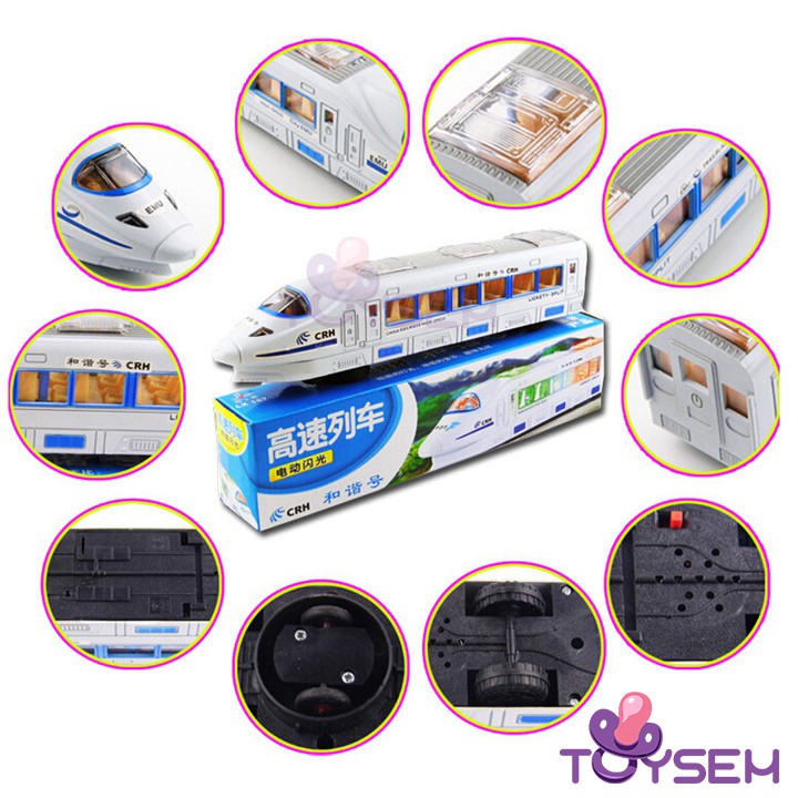 Đồ chơi trẻ em mô hình tàu hỏa cao tốc Toysem có đèn và nhạc - Quà tặng sinh nhật cho bé