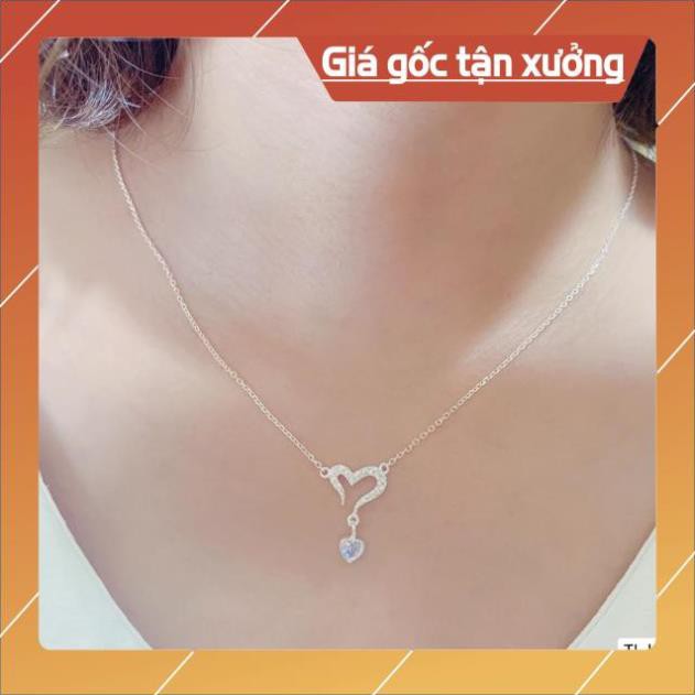 FREE SHIP Dây chuyền tim đé treo xinh xắn chuẩn bạc ta