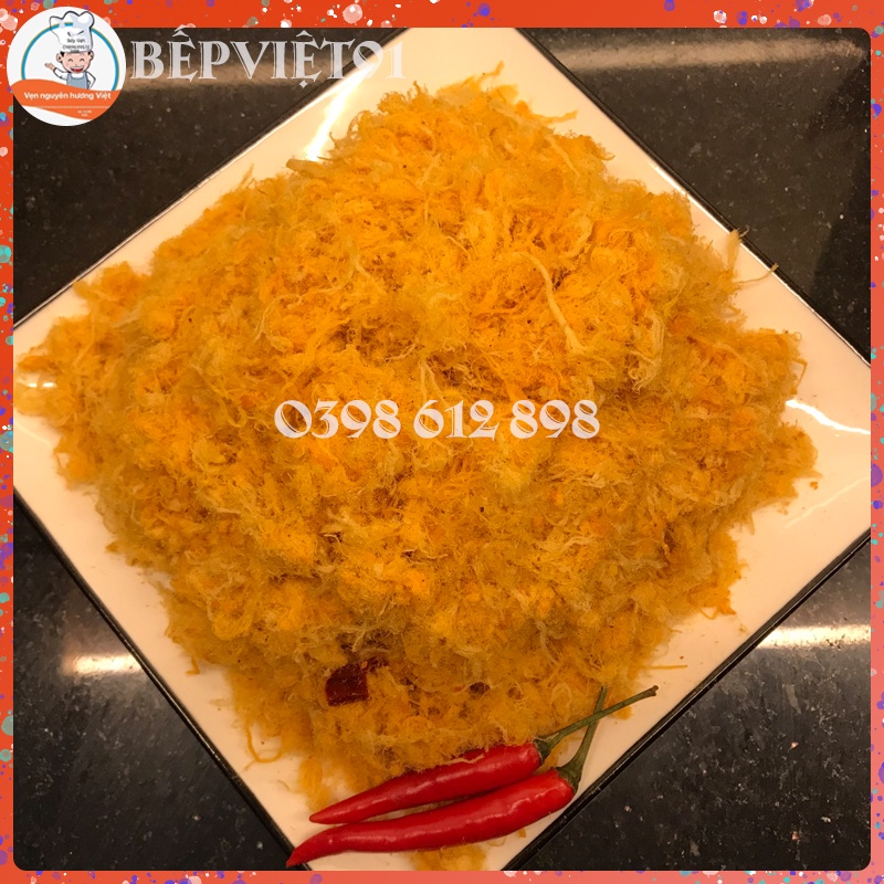 {100% từ thịt gà tươi} 500gr Ruốc gà cay/ chà bông gà cay giã tay làm theo oder