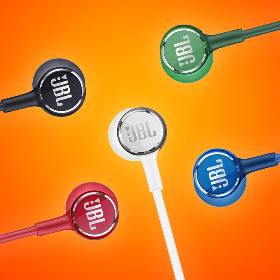 JBL Live100 Signature Sound Tai nghe trong tai 3.5mm Jack Tai nghe chơi game thể thao có dây Harman Stereo Tai nghe Bass sâu với Microphone