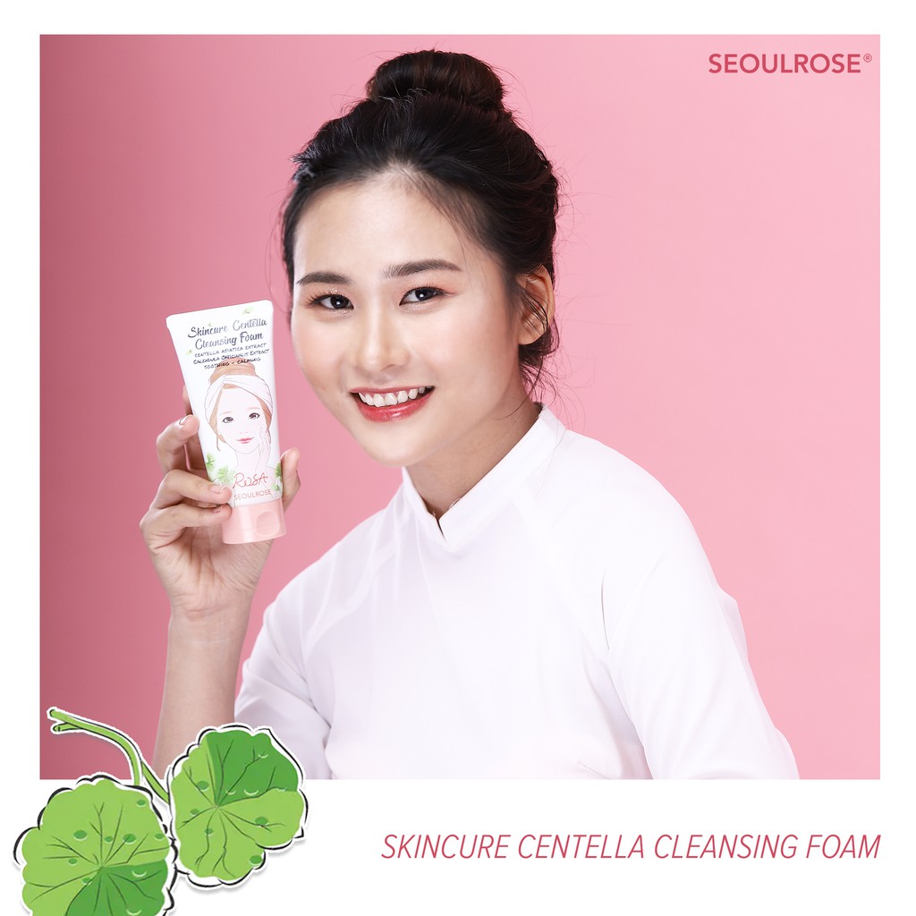 Sữa rửa mặt rosa Seoulrose chiết xuất rau má & hoa cúc 120ml, giúp da trắng sáng, làm sạch sâu, kiềm dầu - Seoulgroup