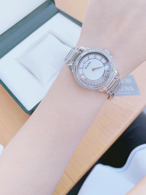 Đồng hồ nữ Bulova 96L269 - Máy Quartz pin - Đá chạy Swarovski - Dây kim loại chính hãng [TINGO SHOP]