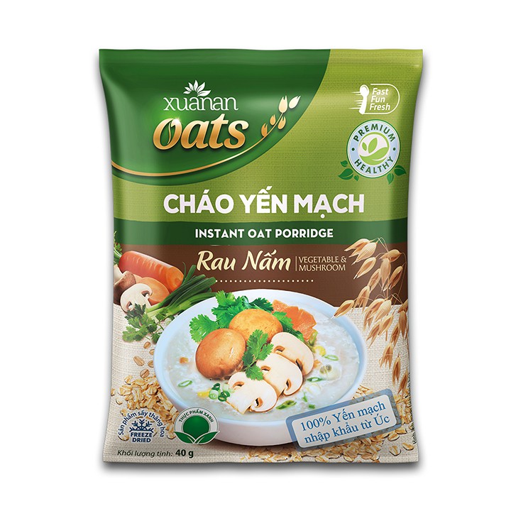 Cháo yến mạch rau nấm gói 40g