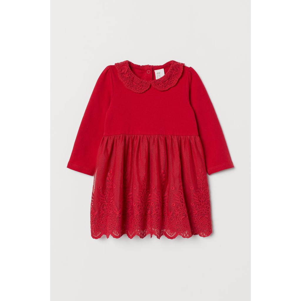 Váy ren đỏ HM H&amp;M sz 6m-3y _hàng chính hãng Anh