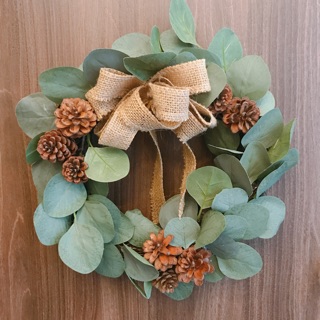 (Handmade) Vòng nguyệt quế giáng sinh - Vòng treo cửa lá táo nhân tạo